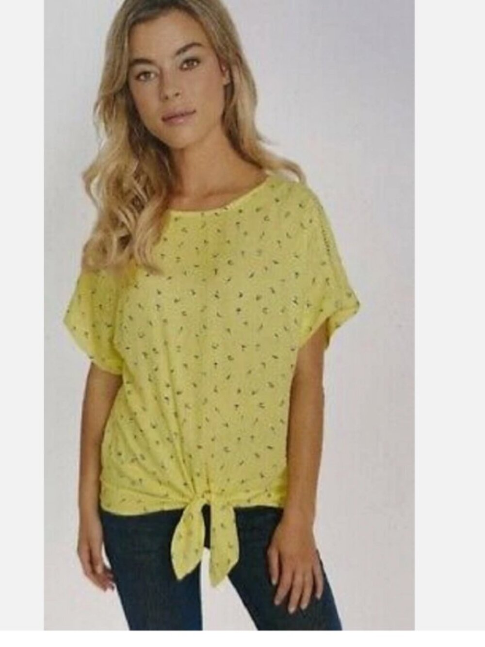 Buffalo Ladies' Tie Front Top (Yellow, M)